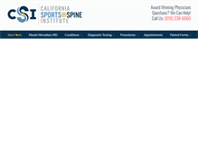 Tablet Screenshot of californiasportsandspine.com